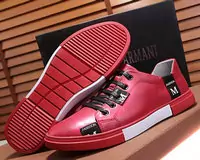 basket armani ea7 man sapatos sport  fashion cowhide skateboard bottom rouge